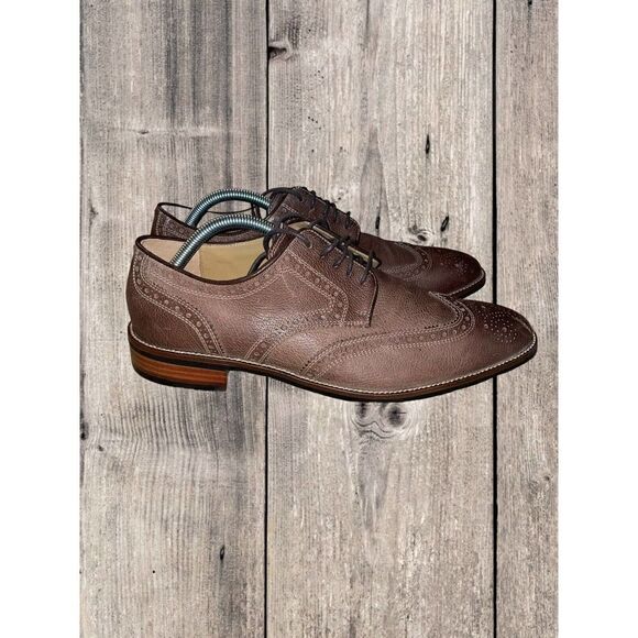 Cole Haan Lenox Hill Men's Brown Leather Wingtip Oxford Shoes N6381* Size 9.5M - Picture 1 of 9